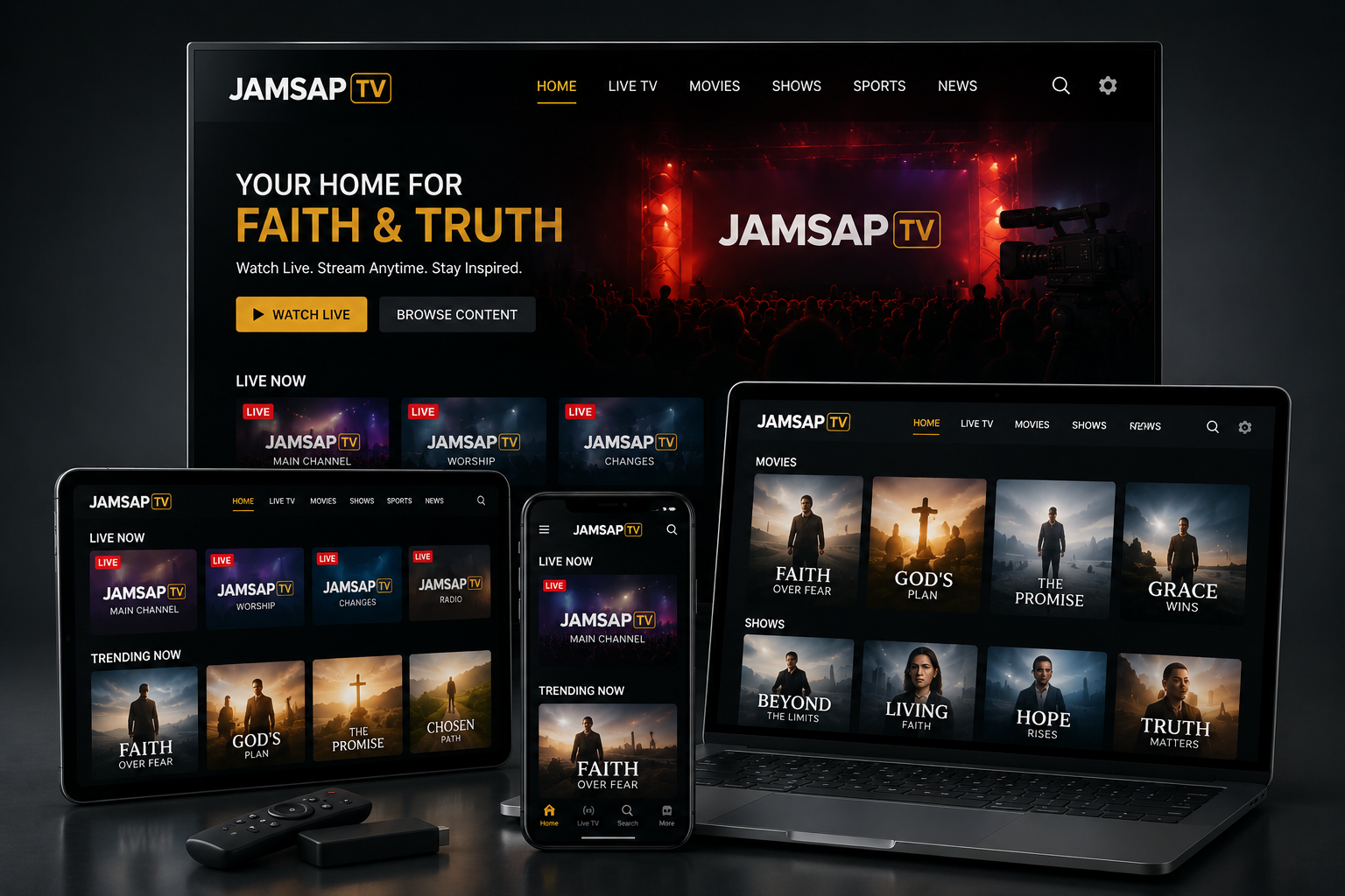 JAMSAP TV on multiple devices